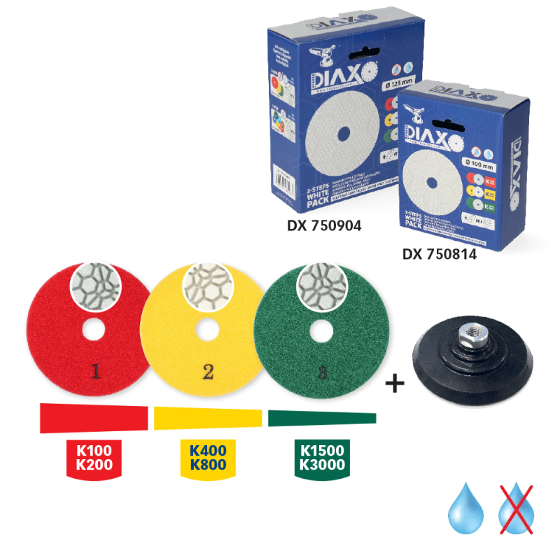 HYBRID WHITE diamant polijstpads (3 STEP)